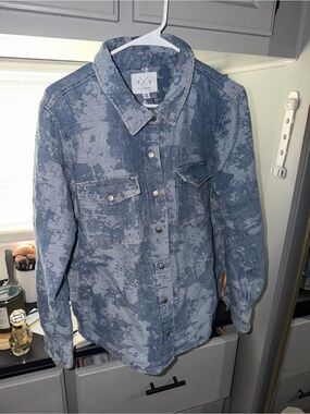 Thread & Supply Blue Washed Camo Shirt Jacket
